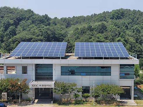 59kw حالة الأرفف الشمسية ذات السقف المسطح في Gyeongsangbuk-do ، كوريا الجنوبية