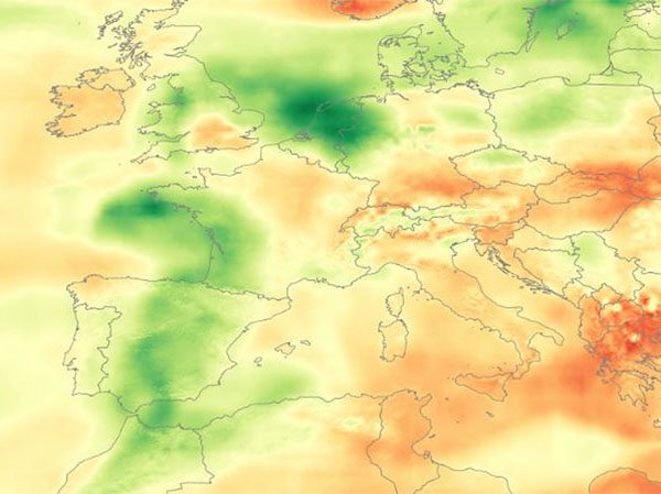 الغبار الصحراوي يقلل من الإشعاع في جميع أنحاء أوروبا