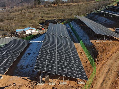 199KW نظام تركيب الألواح الشمسية الأرضية في كوريا
