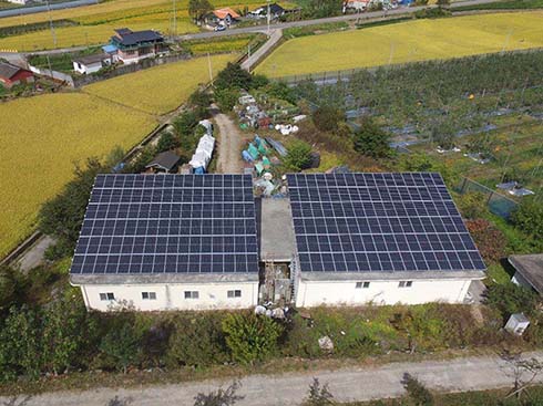 كوريا الجنوبية نظام الأرفف الشمسية سقف مسطح حالة 68kw